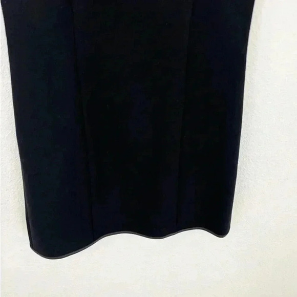NWT Rachel Zoe Black Leather Trim Wool Mini Shift Dress, Size 2 - Picture 3 of 8